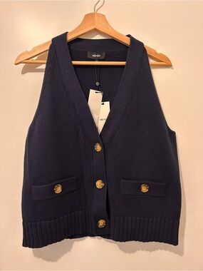 ME+EM Navy V-Neck Knit Vest for fall layering!